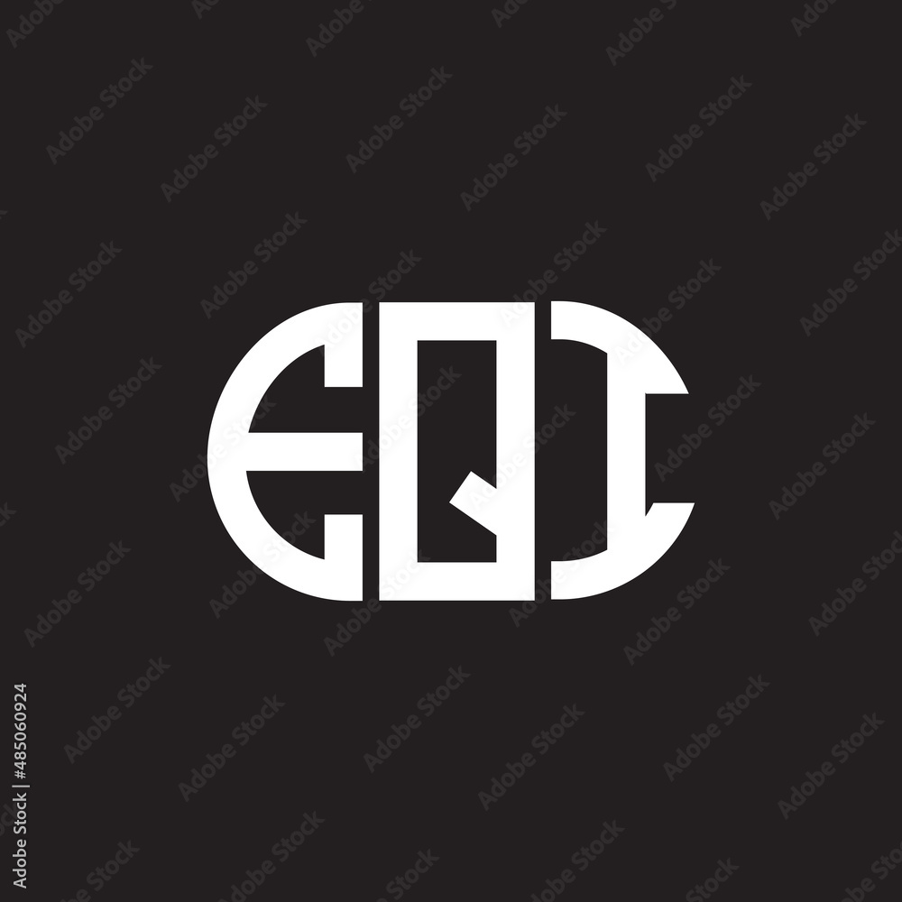 EQI letter logo design on black background. EQI creative initials letter logo concept. EQI letter design. EQI letter logo design on black background. EQI creative initials letter logo concept. EQI letter design.