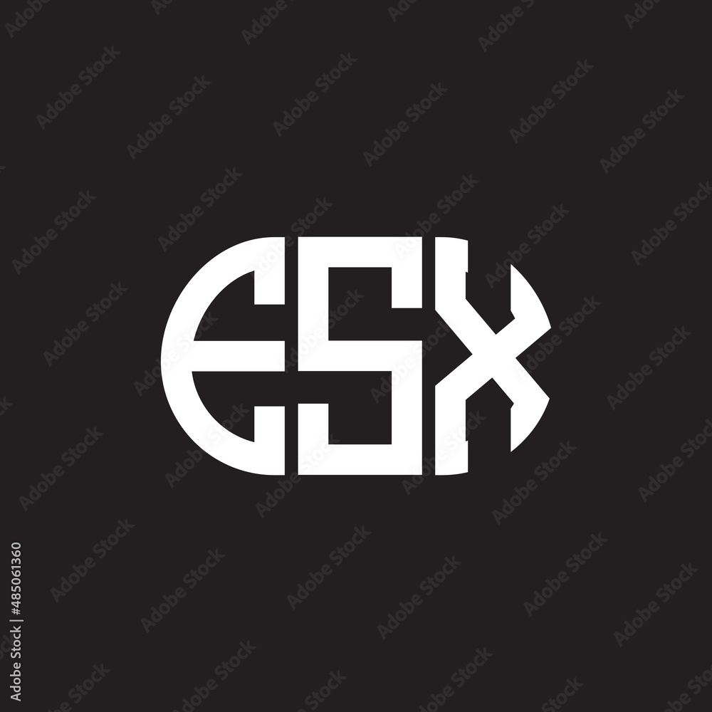 ESX letter logo design on black background. ESX creative initials letter logo concept. ESX letter design. ESX letter logo design on black background. ESX creative initials letter logo concept. ESX letter design.