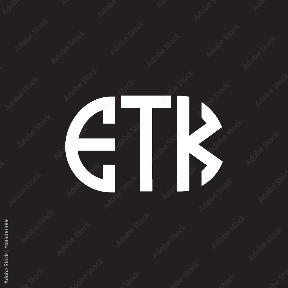 ETK letter logo design on black background. ETK creative initials letter logo concept. ETK letter design.