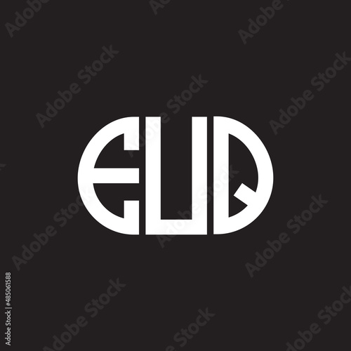 EUQ letter logo design on black background. EUQ creative initials letter logo concept. EUQ letter design.