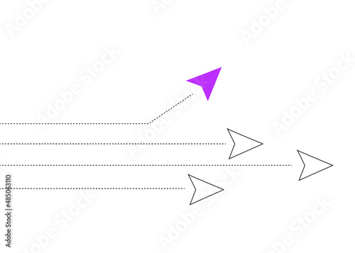 act differently from everyone else. arrow cursors going straight and one going in different direction