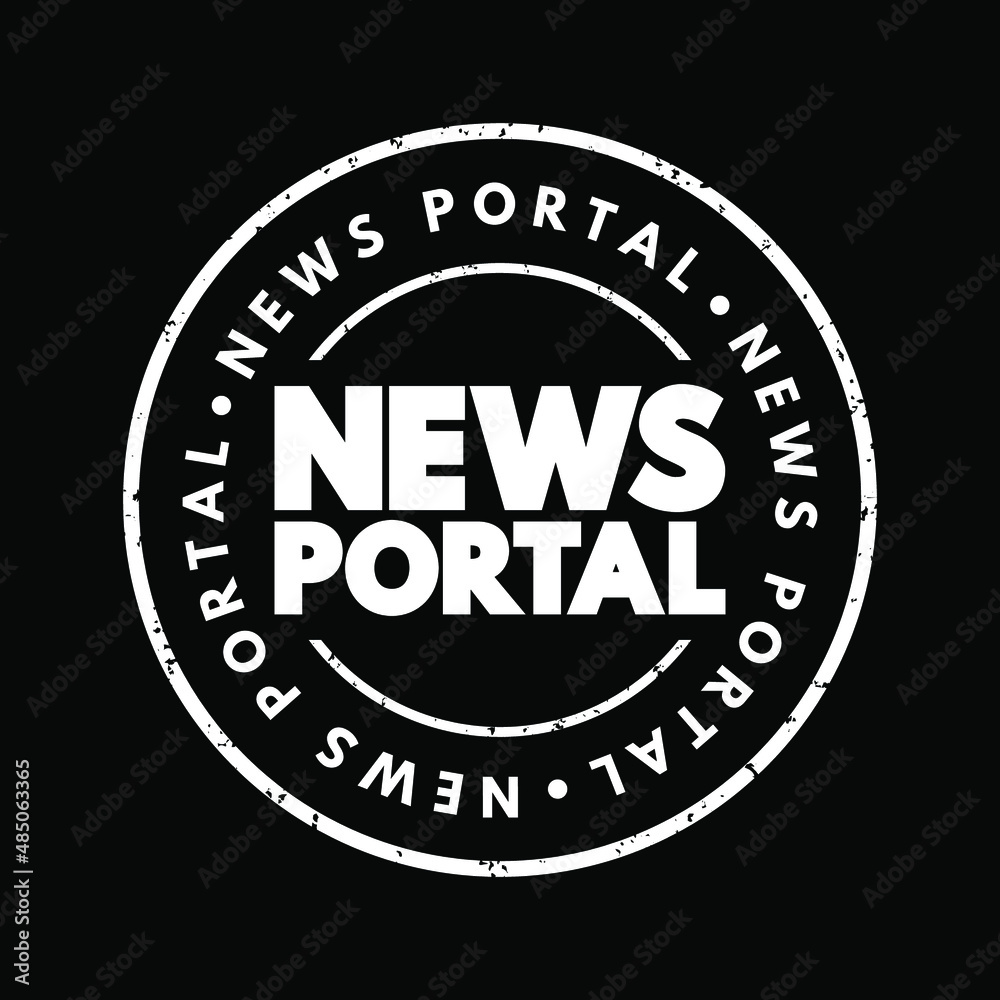 News Portal text stamp, concept background