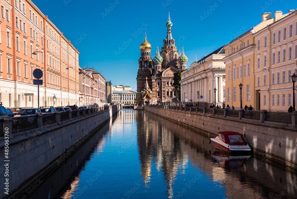 St. Petersburg, Russia. Famous landmark church Saviour on the Spilled Blood