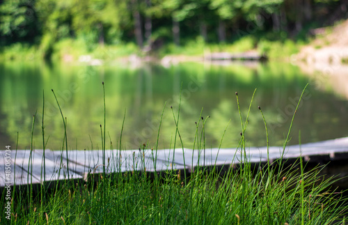 the beautiful mountain lake of Sant'Anna in spring in Comelico Superiore photo