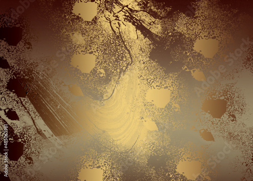 Golden Abstract  decorative paper texture  background  for  artwork  - Illustration
