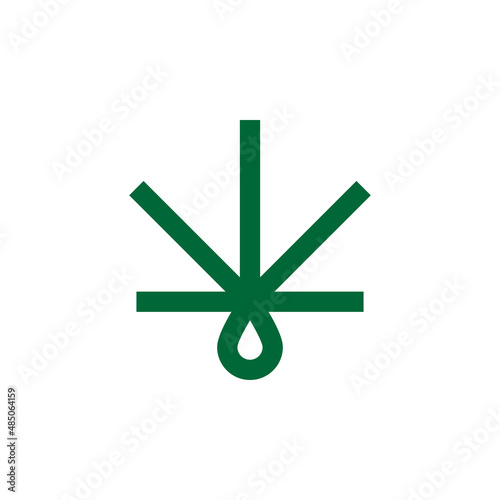 cannabis marijuana cbd oil line logo design