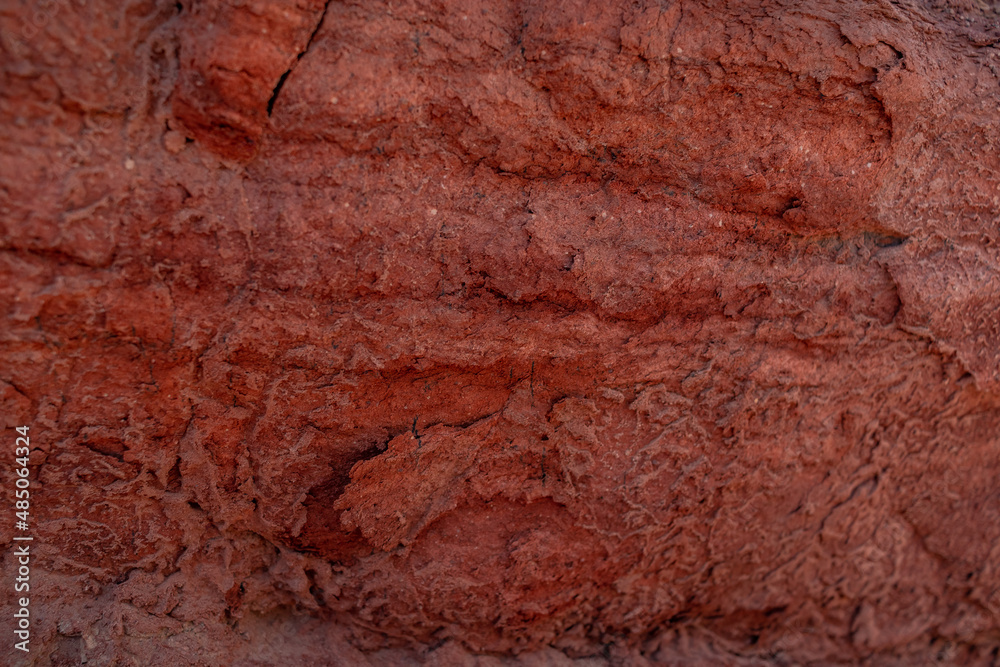 red rocks layers in the desert. View of red desert rocks in Timna natural park in Negev, Eilat, Israel
