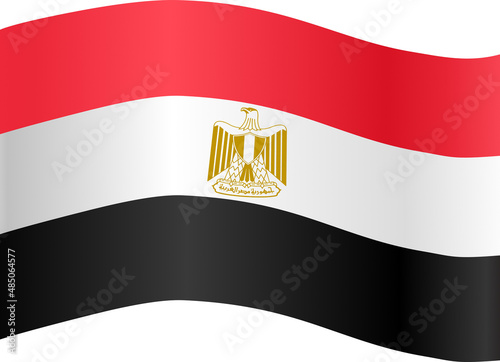 Waving Egypt flag isolated  on png or transparent background,Symbol of Egypt,template for banner,card,advertising ,promote,and business matching country poster, vector illustration
