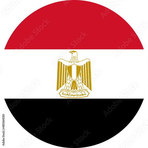Egypt  flag in circle shape isolated  on png or transparent  background,Symbol of Egypt , template for banner,card,advertising, magazine, and business matching country poster, vector