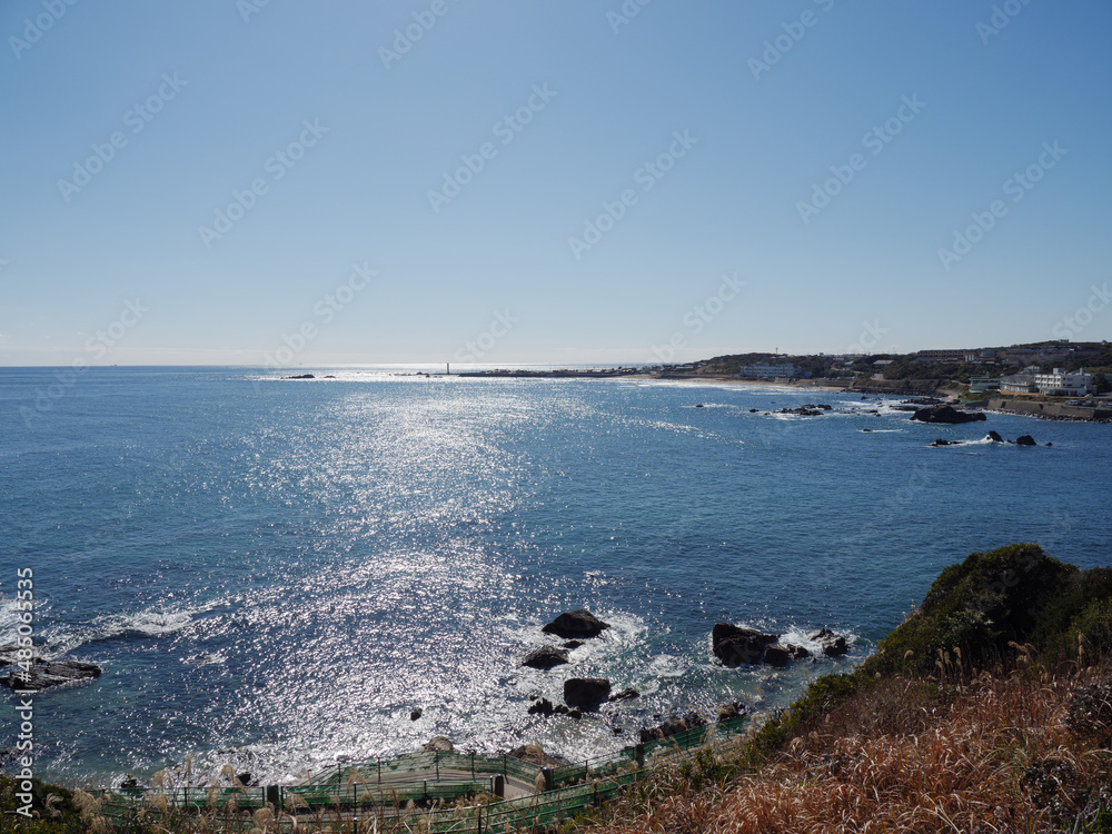 冬の青空と犬吠埼の風景 1月 冬の青空と犬吠埼の風景 1月