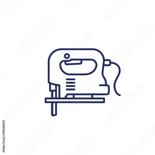 jig saw line icon, electric tool vector