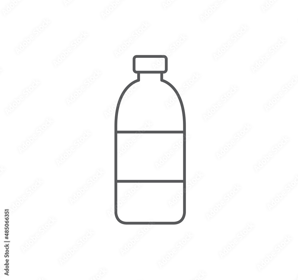 Plastic bottle icon outline isolated on white background. Bottle icon for websites, mobile app. Vector illustration.