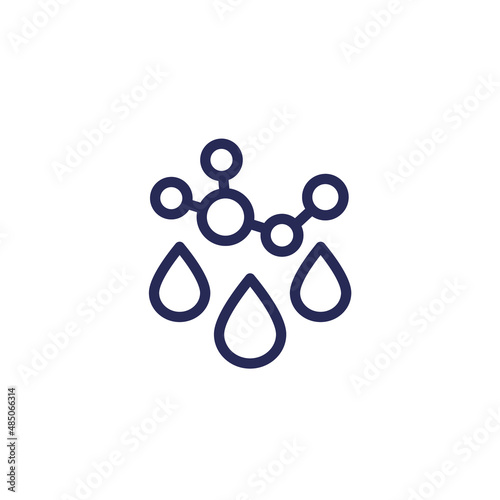 acid rain, chemicals in water line icon
