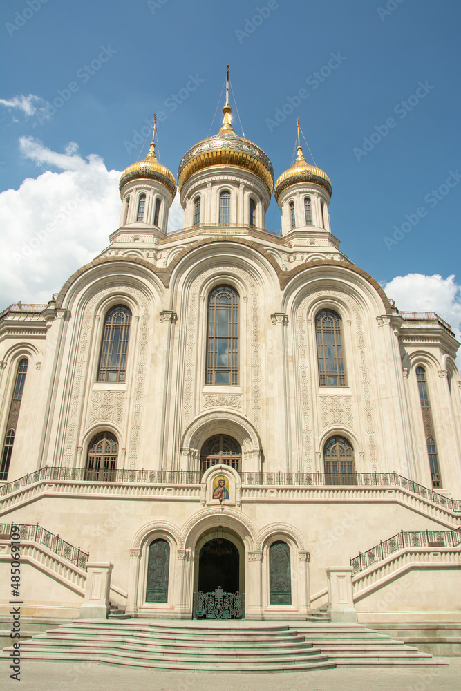 Exterior view of the New Martyrs and Confessors of Russian Orthodox Church in the Sretensky Male Monastery in Moscow, Russia