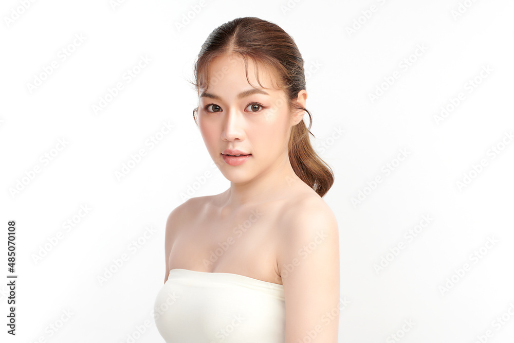Beautiful young asian woman with clean fresh skin on white background, Face care, Facial treatment, Cosmetology, beauty and spa, Asian women portrait. Beautiful young asian woman with clean fresh skin on white background, Face care, Facial treatment, Cosmetology, beauty and spa, Asian women portrait.