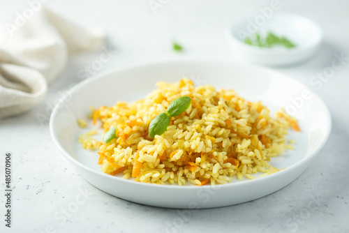 Homemade vegetarian rice with carrot