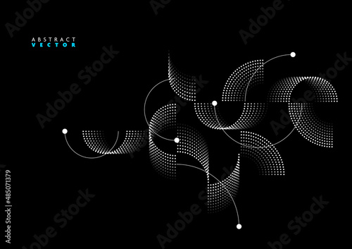 Abstract Geometric Vector Illustration of Wavy Dots.