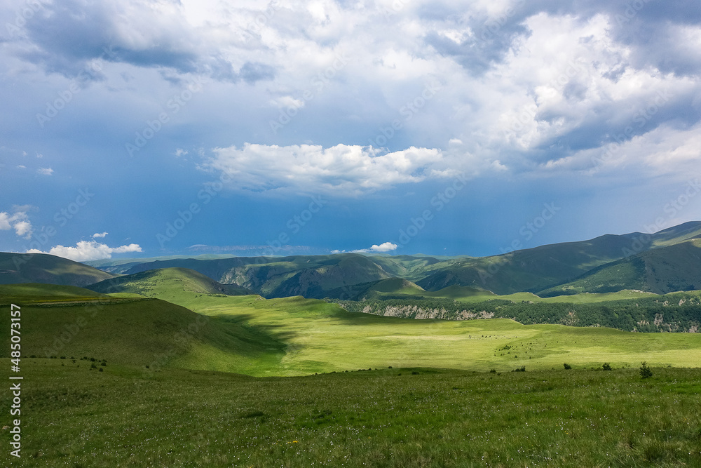 Obraz premium The high-mountain road to the tract of Jily-Su. Caucasus. Kabardino-Balkaria. Russia.