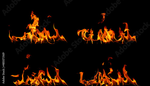 pile heat fire flame isolated black background