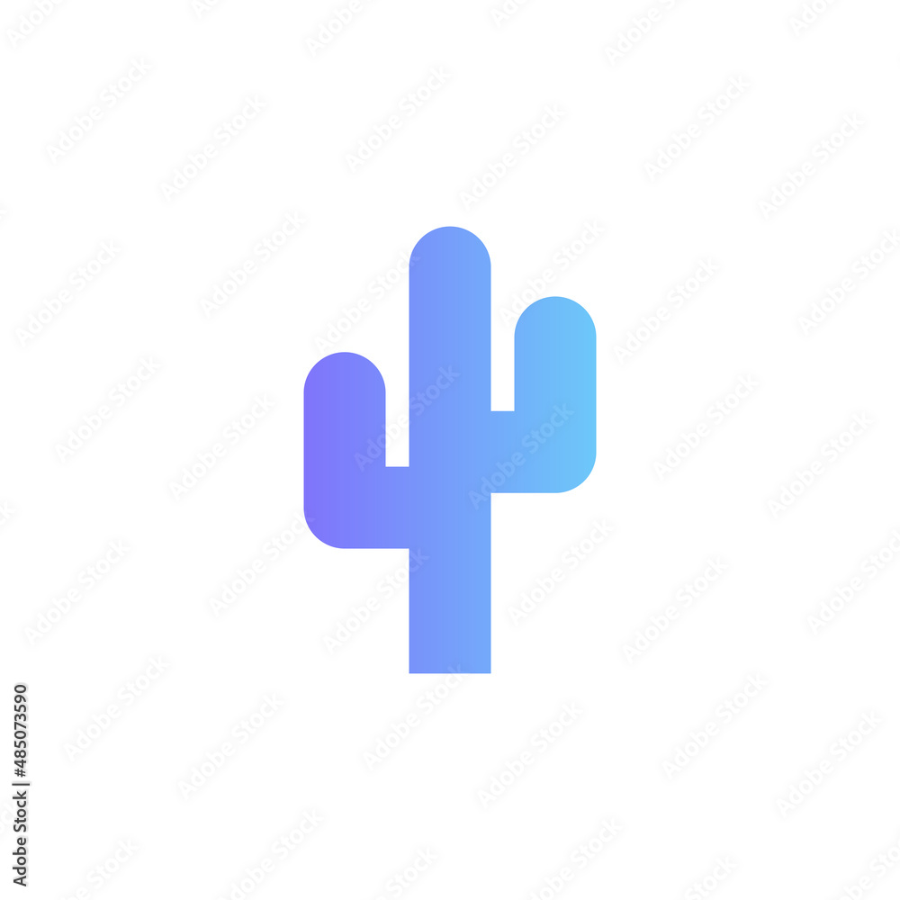 Obraz premium Cactus vector icon with gradient
