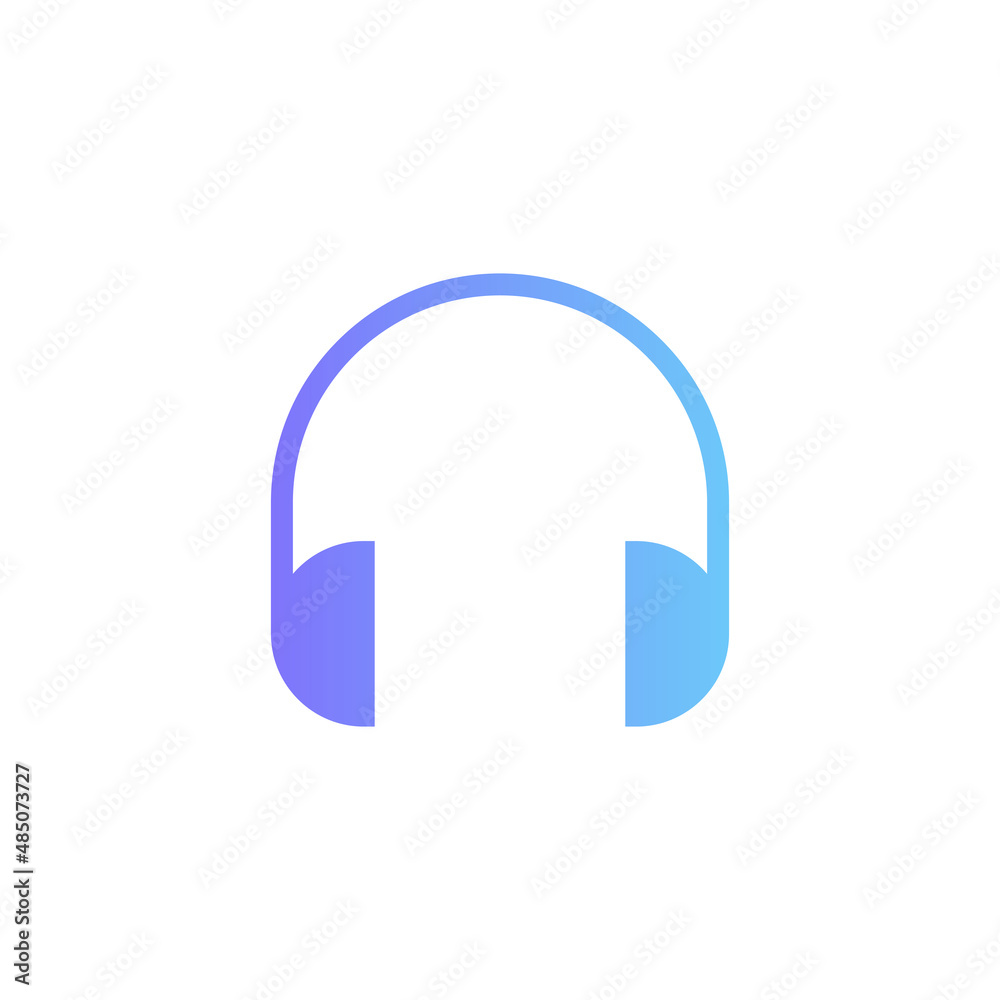 Headphones vector icon with gradient Headphones vector icon with gradient