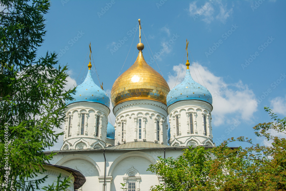 The five-domed Cathedral of the Transfiguration in the Novospassky Monastery (New Monastery of the Savior) estabilished in 1490 in Moscow, Russia