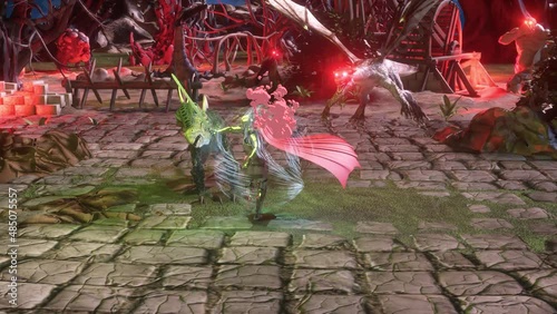 Fake fantasy RPG video game gameplay render 3d
