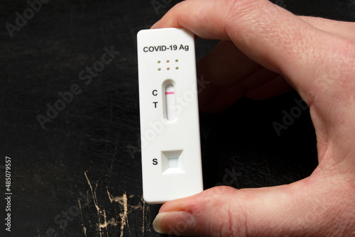Negative diagnostic test result at SARS-CoV-2 (Covid-19) coronavirus pandemic.Concept for omicron variant, corona virus
