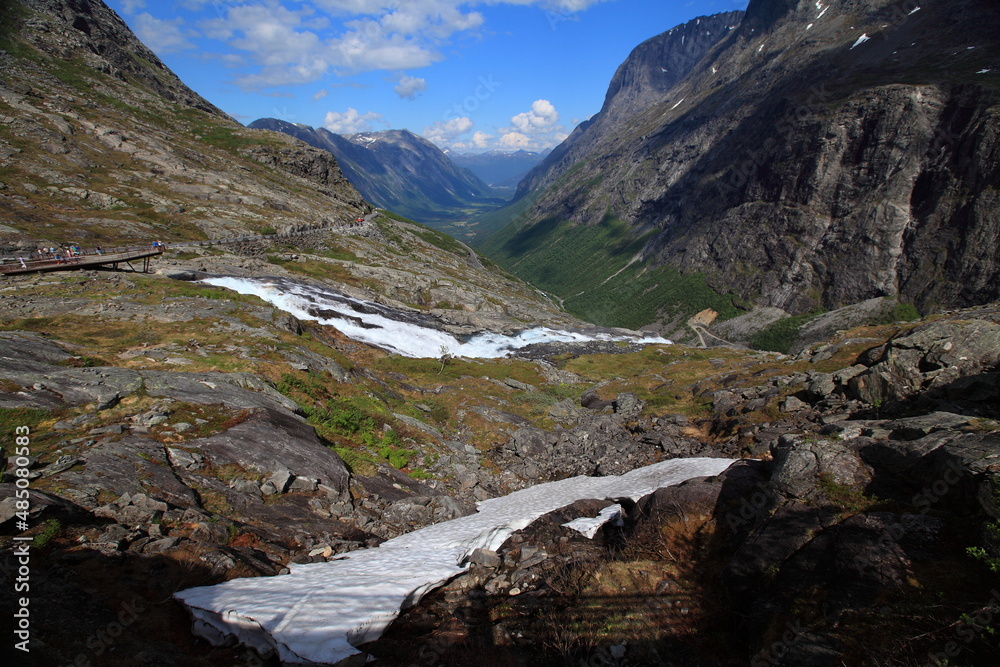 Trollstigen (troll path) - a tourist attraction in Norway