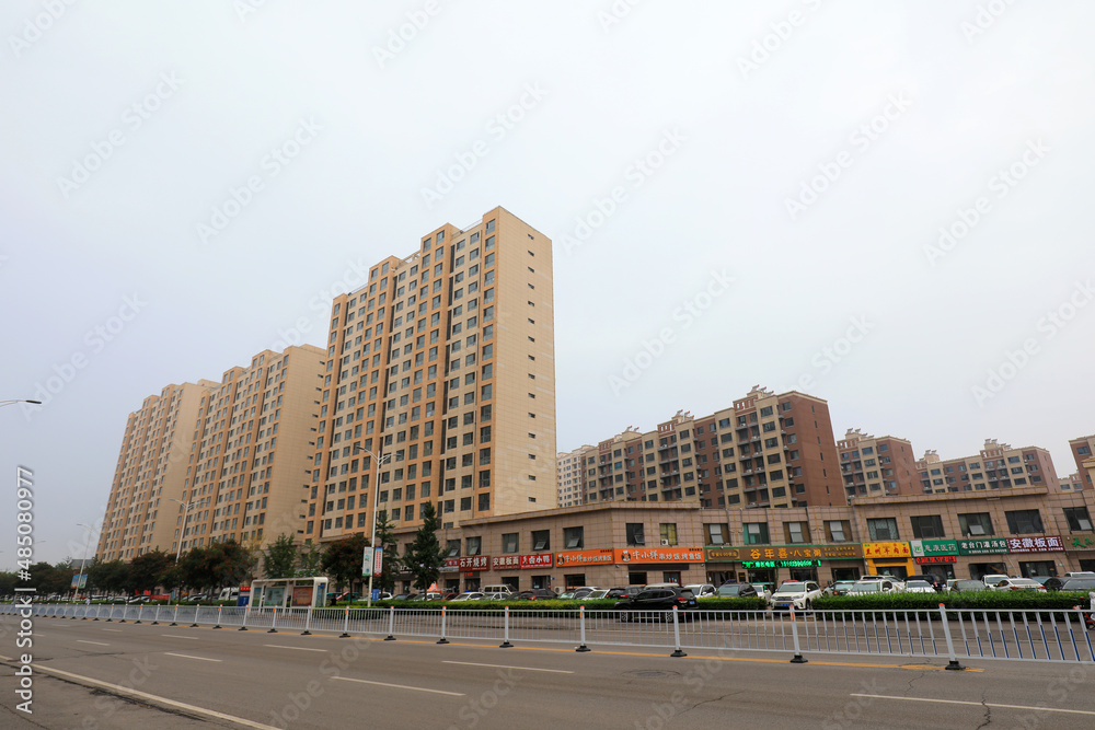 The urban architectural scenery is in a small county, North China The urban architectural scenery is in a small county, North China