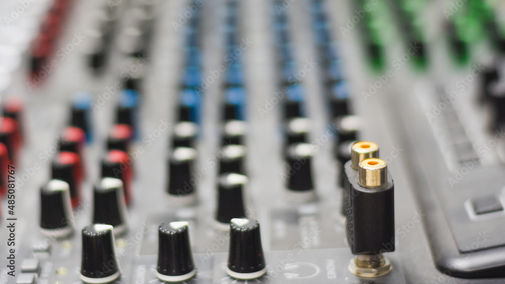 Obraz premium Mix audio for conferences with lots of buttons.