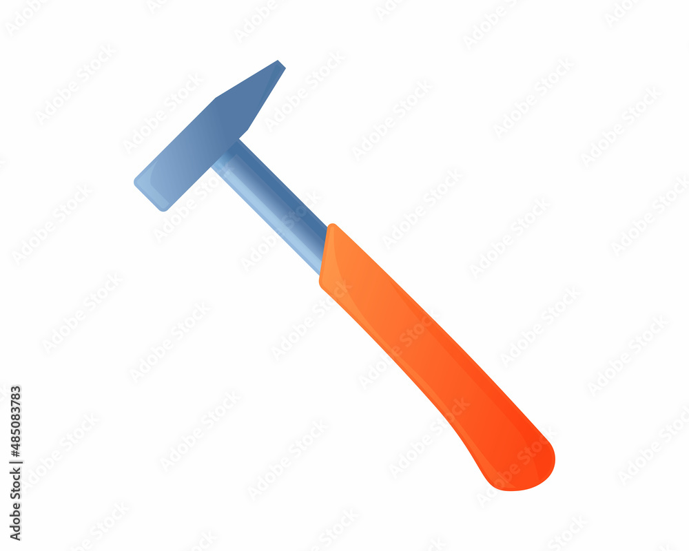Vector illustration claw hammer isolated on white background. Carpenter or builder hammer vector icon in flat cartoon style. Handyman tool for home repair. Vector illustration claw hammer isolated on white background. Carpenter or builder hammer vector icon in flat cartoon style. Handyman tool for home repair.