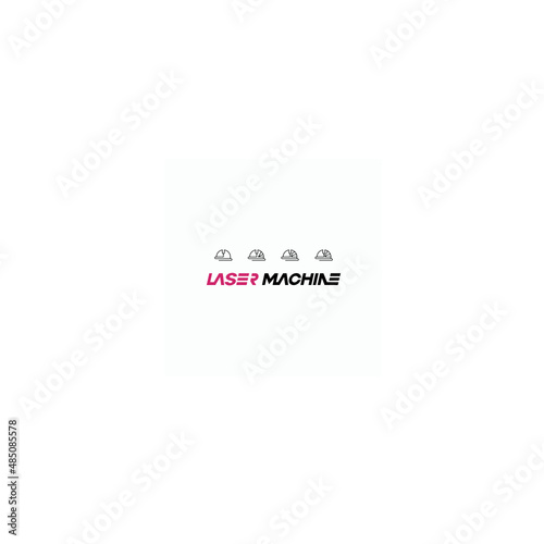 
Illustration consisting of an image of a laser cutting machine in the form of a symbol or logo