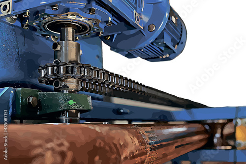 vector image of part of a chain industrial machine