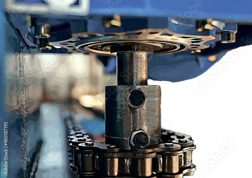 vector image of part of a chain industrial machine