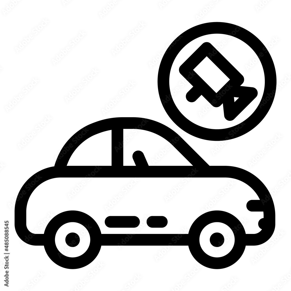 Car Cctv Flat Icon Isolated On White Background Car Cctv Flat Icon Isolated On White Background