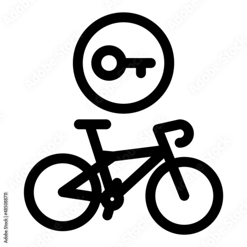Bicycle Lock Flat Icon Isolated On White Background