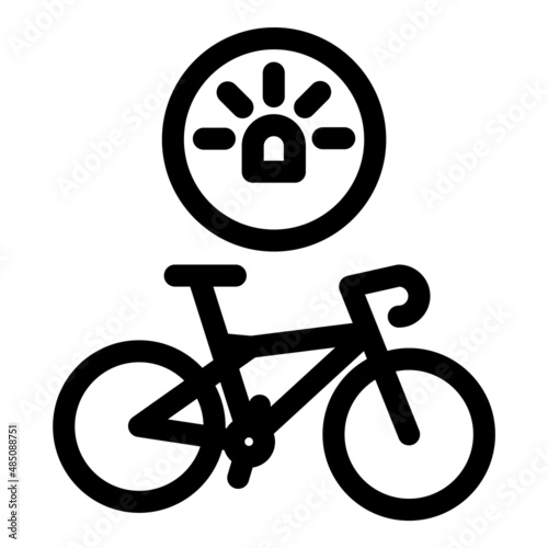 Bicycle Light Flat Icon Isolated On White Background