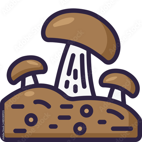 mushroom line icon