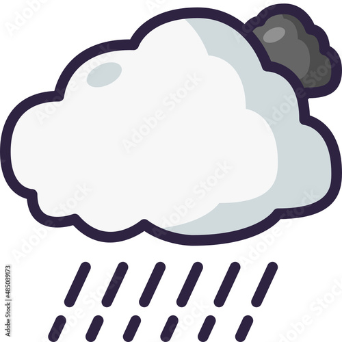 rain cloud weather color linear icon
