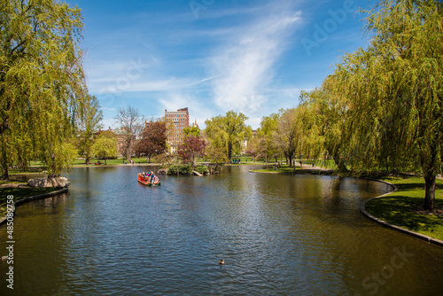 Beautiful Public Park in Boston - a sunny day
