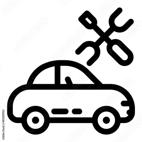 Car Service Flat Icon Isolated On White Background