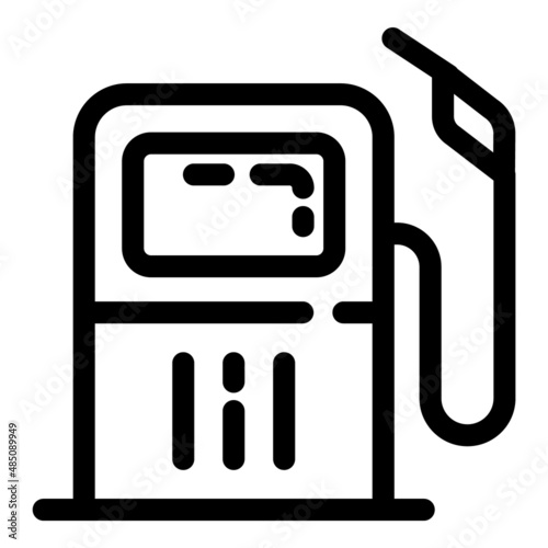 Gas Station Flat Icon Isolated On White Background