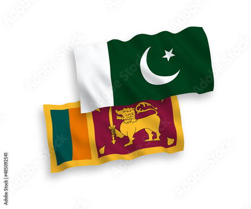 Flags of Sri Lanka and Pakistan on a white background