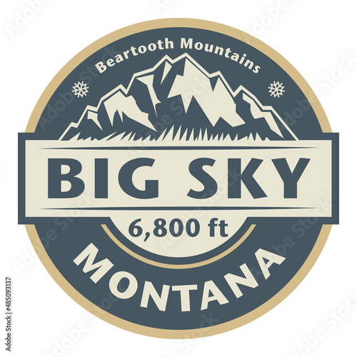Emblem with the name of Big Sky, Montana photo