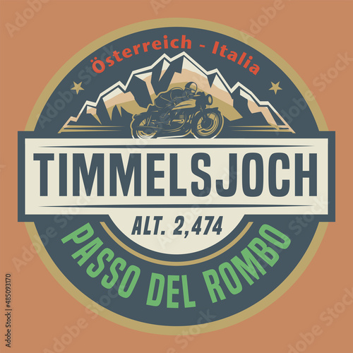 Emblem with the name of Timmelsjoch - Passo del Rombo