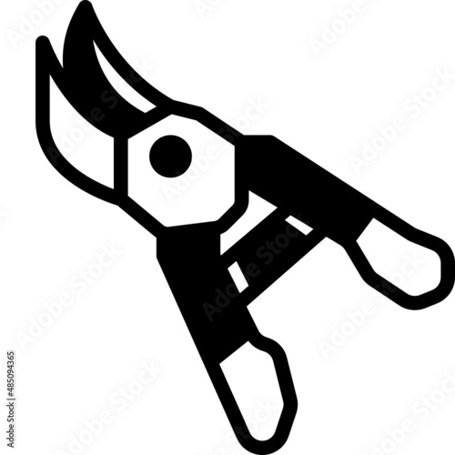 secateurs solid line icon