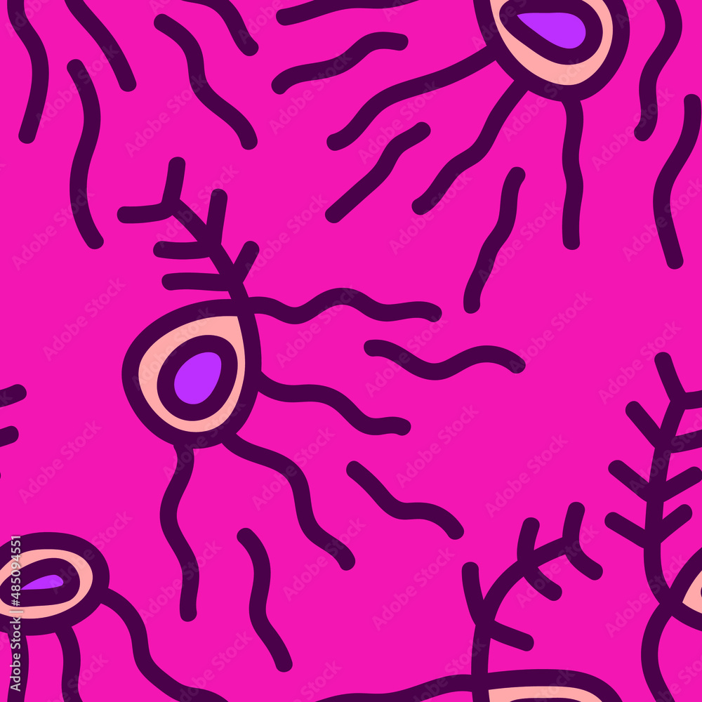 Seamless abstract unique artwork with abstract hand drawn pattern