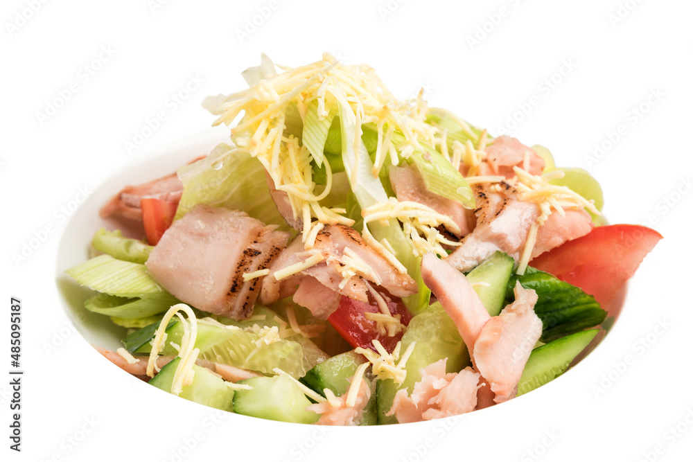 Cold Seafood Salad with tuna isolated on white Cold Seafood Salad with tuna isolated on white