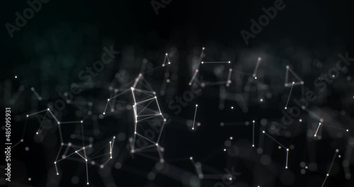 Abstract looped background with futuristic shapes in cyan colors. 3d render